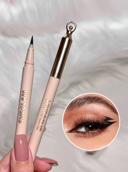 SHEGLAM كحل سائل مقاوم للماء So Rich، قلم كحل أسود غير لامع عالي الصبغة، سريع الجفاف، فائق