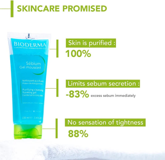 غسول جل بيوديرما سيبيوم الرغوي لتنقية البشرة الدهنية والمختلطة – 200مل