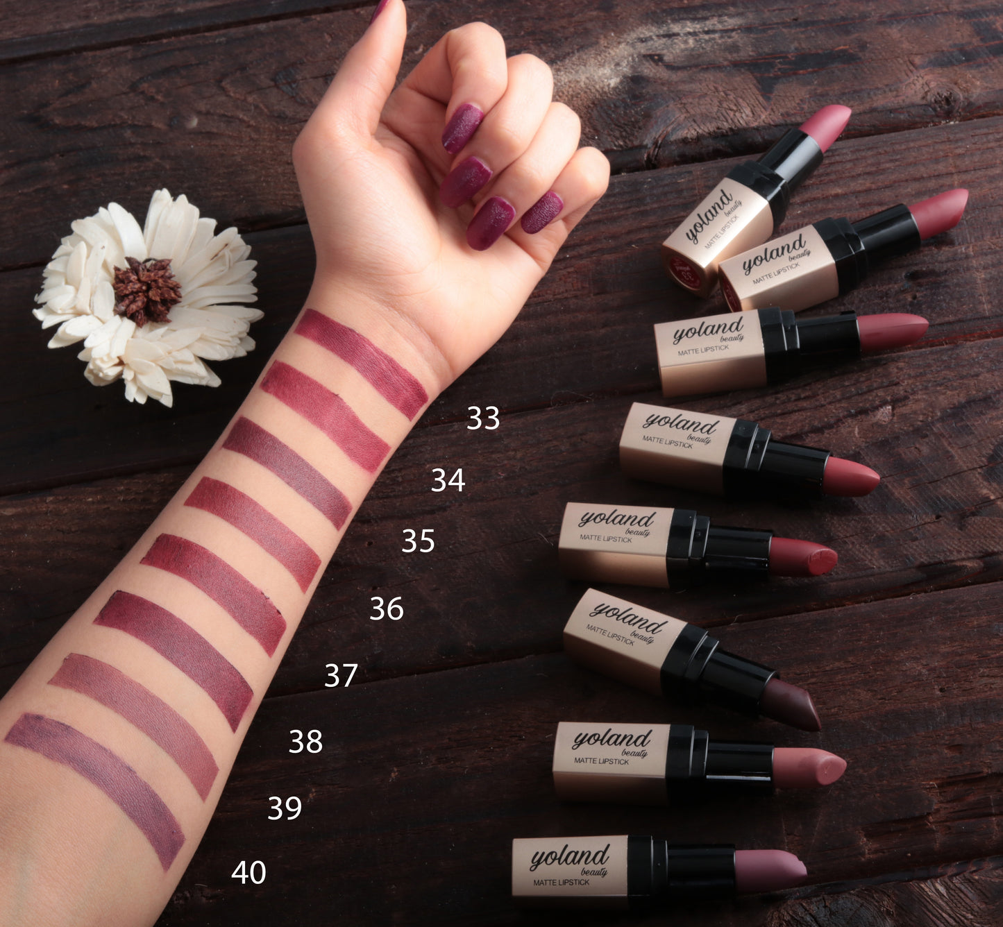 Yolland Beauty Matte Cream Lipstick - Shade 40