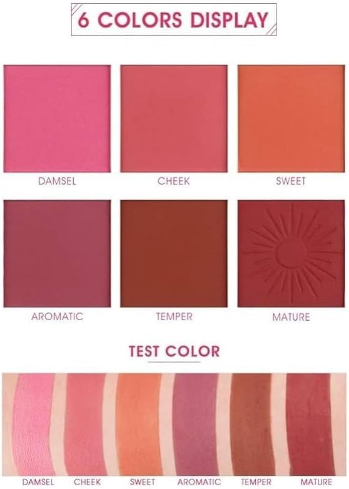 Mr. Huda Imagiic Professional Cosmetic Touch Blush Palette 6 Colors