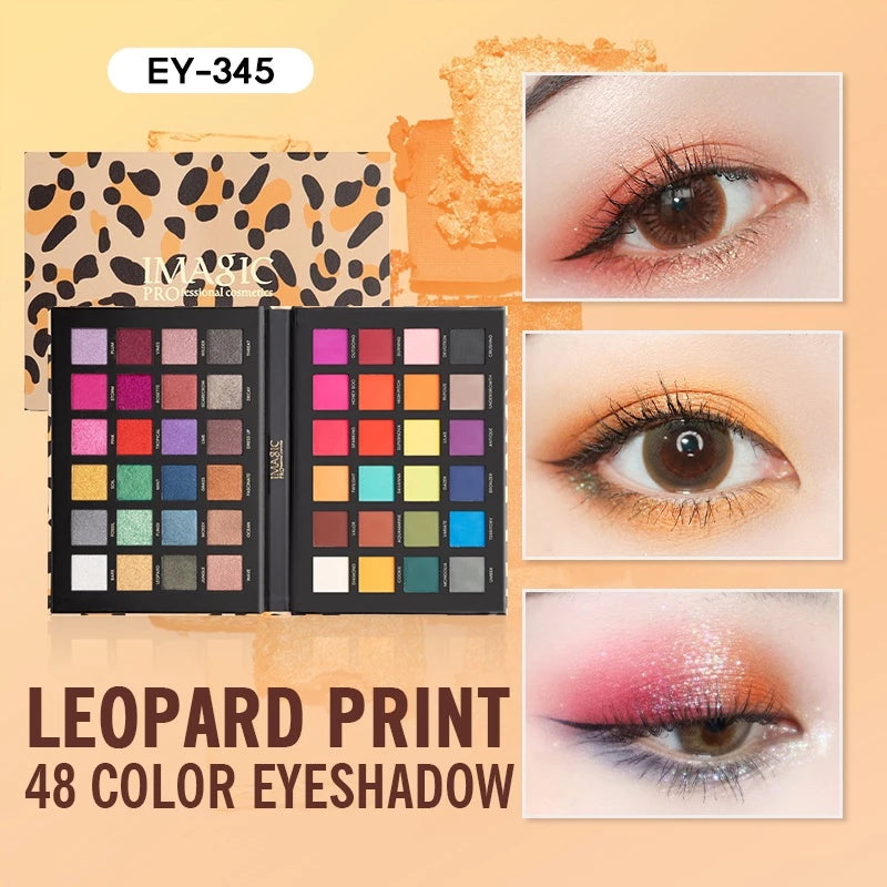 ظلال عيون من ماركة IMAGIC، مستحضرات تجميل احترافية، على 48 لونًا متنوعًا بين المطفي واللامع.