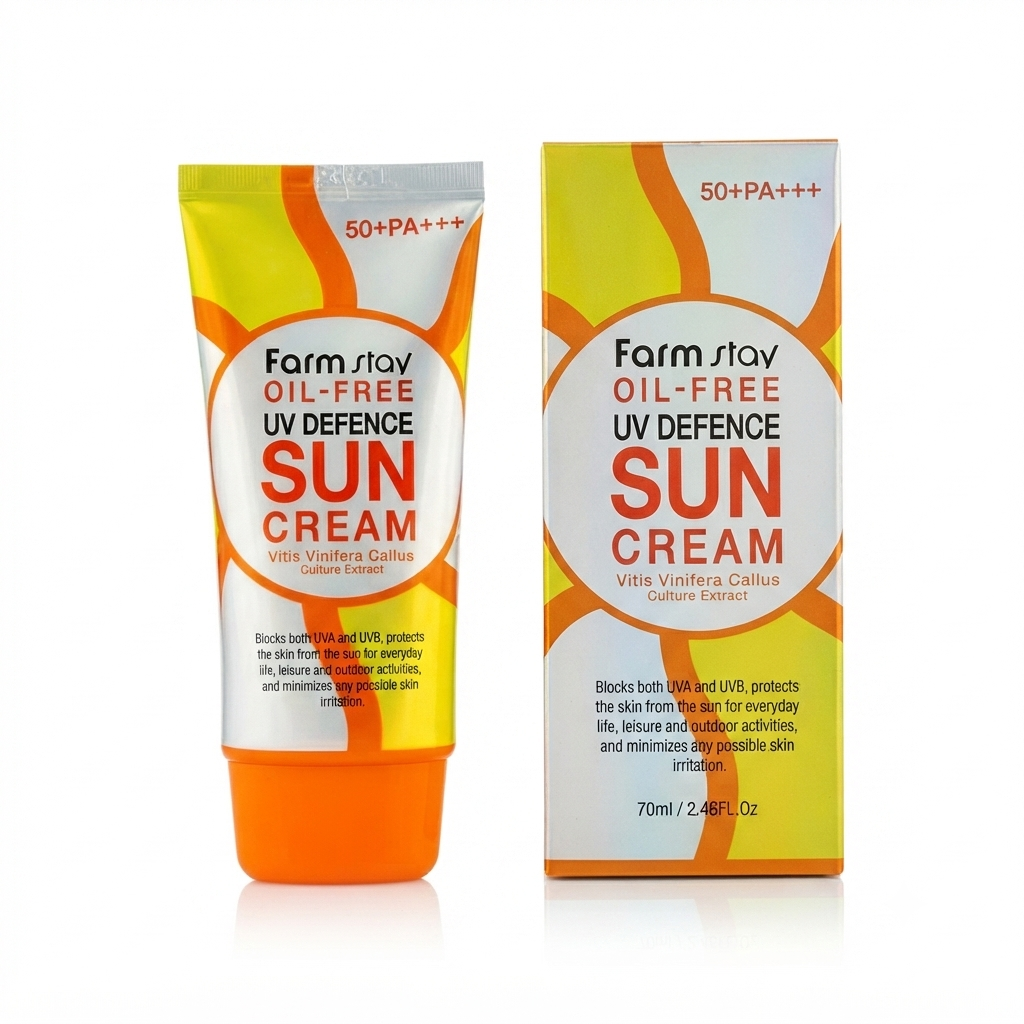 واقي الشمس الخالي من الدهون للحماية من الأشعة فوق البنفسجية فارم ستاي (Farmstay Oil-Free UV Defence Sun Cream SPF 50+)