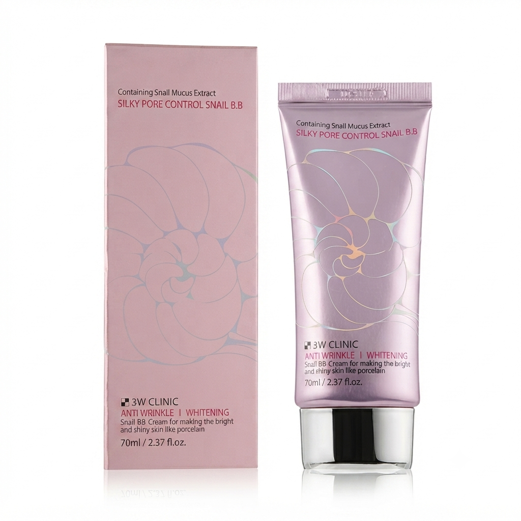 بي بي كريم الحلزون للتحكم في المسام والحرير ثري دابليو كينيك (3W Clinic Silky Pore Control Snail B.B Cream)
