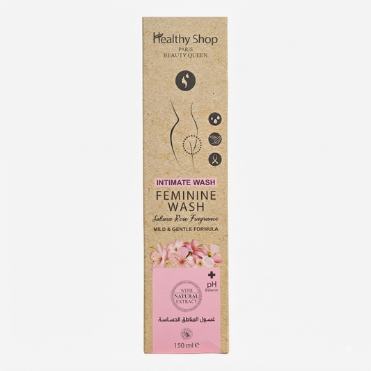 غسول المناطق الحساسة بعطر زهرة الساكورا والورد من هيلثي شوب (Healthy Shop Paris Feminine Wash - Sakura Rose Fragrance