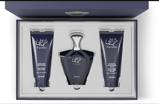 مجموعة هدايا تراثي بلو (Turathi Blue Gift Set) للرجال من علامة أفنان (Afnan