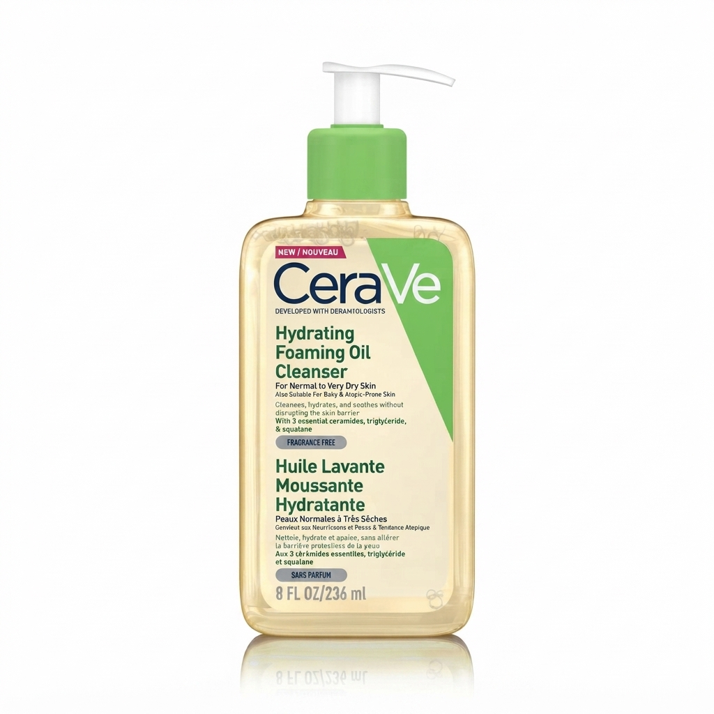 غسول زيتي لي التنظيف وا الترطيب من سيرافي (CeraVe Feuchtigkeitsspendendes Reinigungöl / Huile Lavante Moussante Hydratante).. تنظيف عميق وترطيب فاخر يحضن بشرتكِ