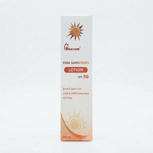 لوشن واقي الشمس بعامل حماية SPF 50 من فيداكير (VidaCare Vida Sunscreen Lotion SPF 50)