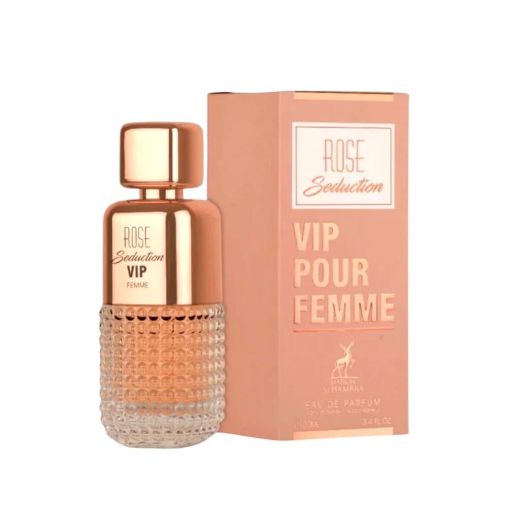 عطر روز سيداكشن في آي بي للنساء من ميزون الحمراء - Rose Seduction VIP Maison Alhambra