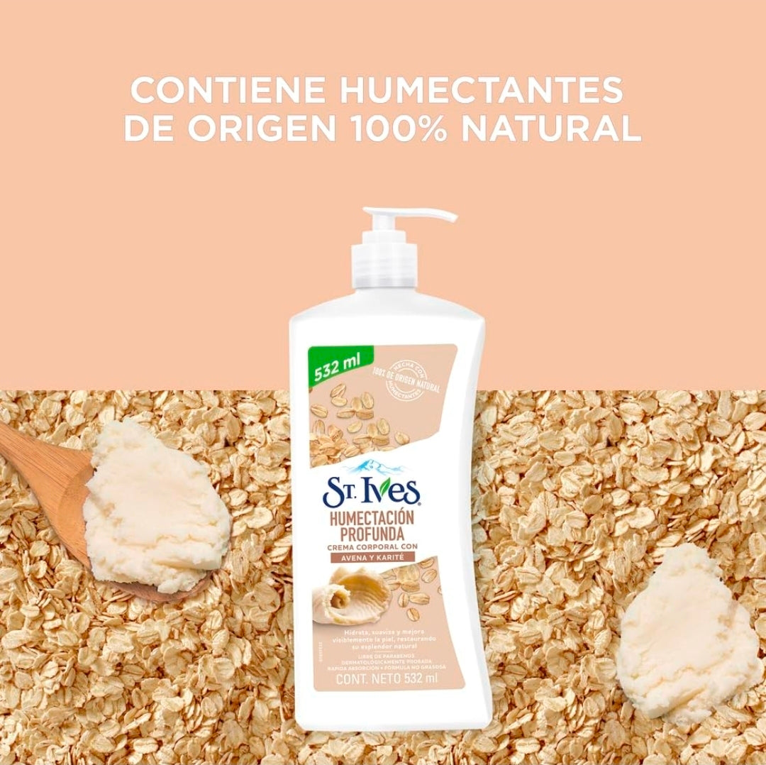 كريما كوربورال هيومكتاسيوب بروفوندا بالعوان وكاريته سانت آيفز (St. Ives Soothing Oatmeal & Shea Butter Body Lotion)