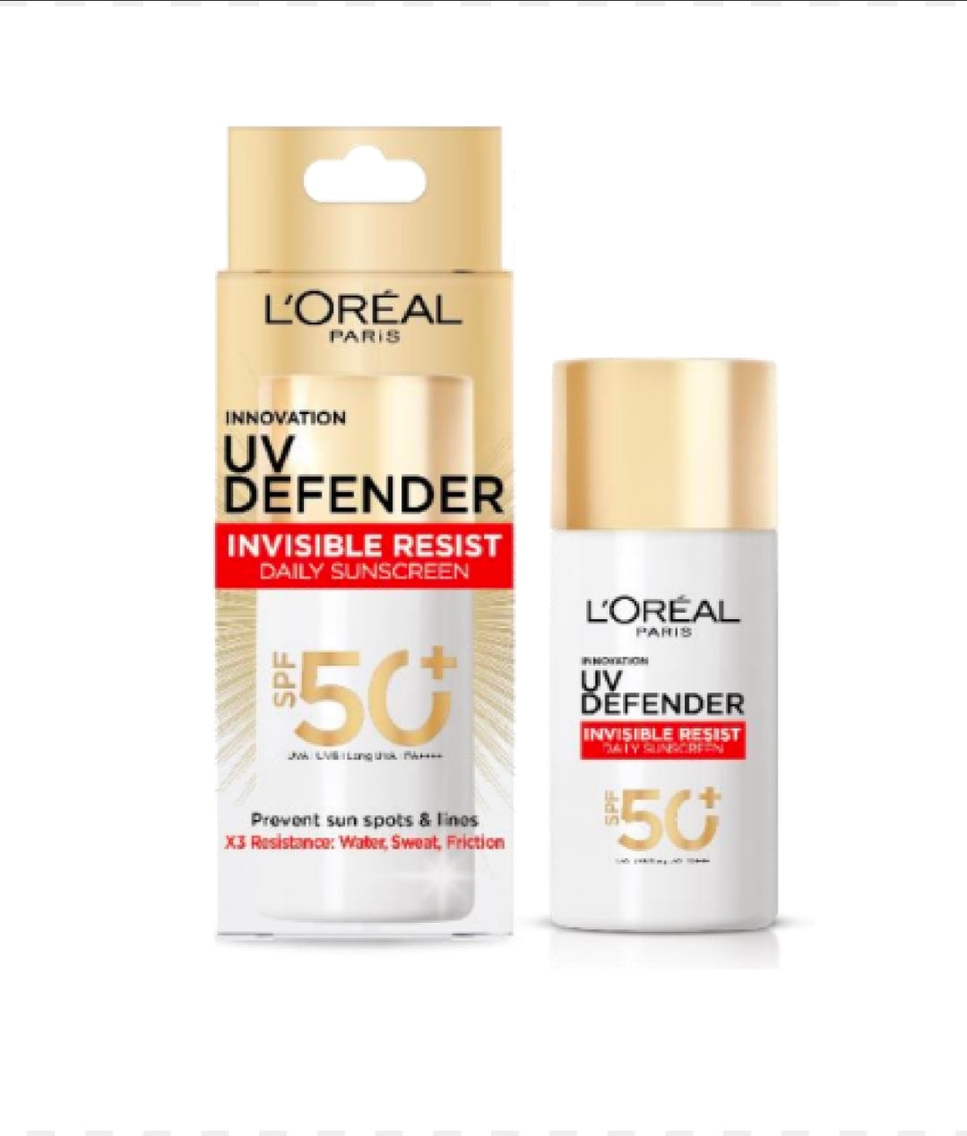 واقي شمس يو في ديفندر إنفزيبول ريزيست من لوريال باريس (L'Oreal Paris UV Defender Invisible Resist Sunscreen SPF 50+)