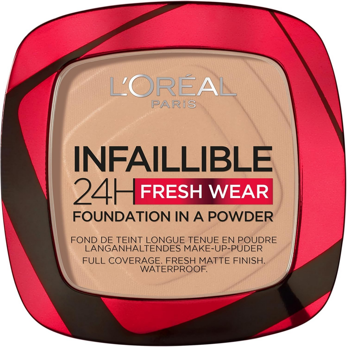 L'Oreal Paris Infallible Fresh Wear 24HR Foundation - Waterproof Full Coverage Matte Powder, Transfer-Proof