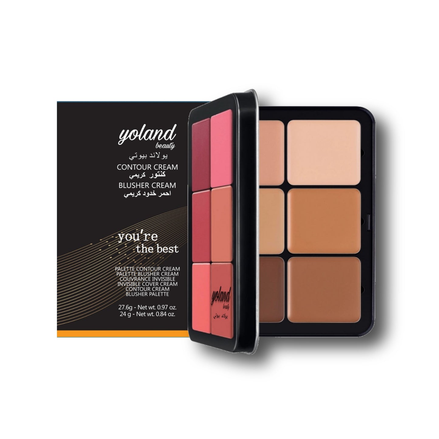 12-Color Contour & Blush Palette for Blending, Sculpting, and a Natural Radiance from Yoland Beauty