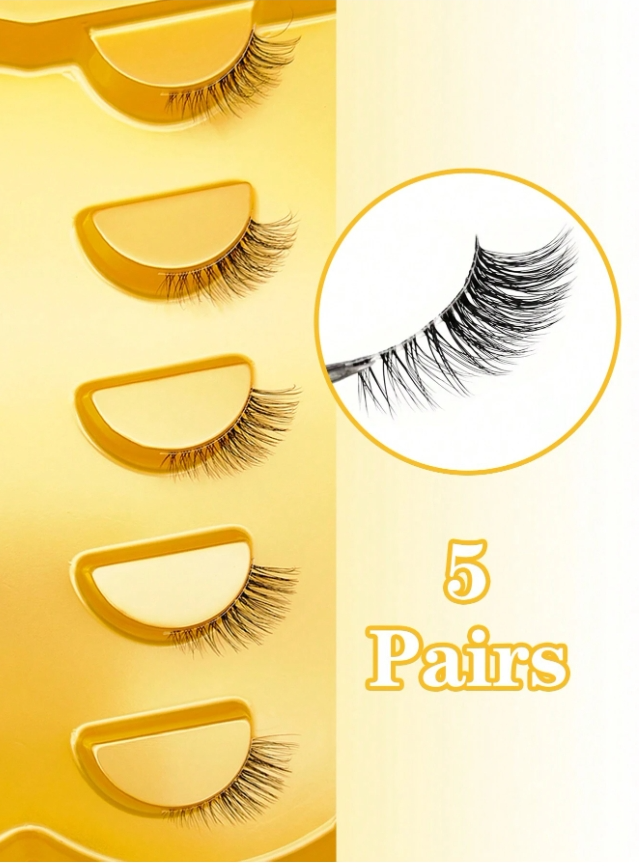 5 Pairs Natural Cat Eye False Eyelashes