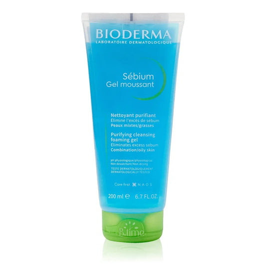 غسول جل بيوديرما سيبيوم الرغوي لتنقية البشرة الدهنية والمختلطة – 200مل