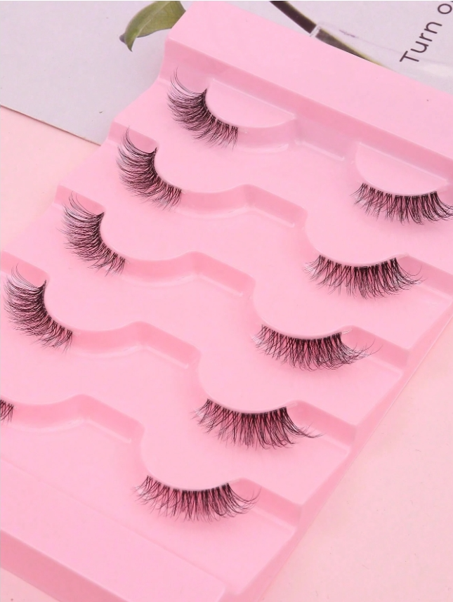 5 Pairs Natural Cat Eye False Eyelashes