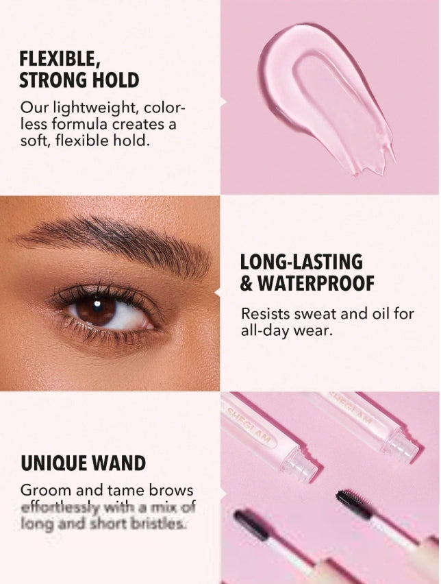 SHEGLAM جل الحواجب Set Me Up جل حواجب شفاف مقاوم للماء يدوم طويلا