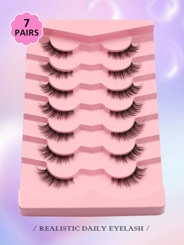 رموش نصفية مع شريط شفاف ذيل عين القطة7زوج