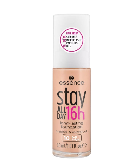 stay ALL DAY 16h long-lasting Foundation كريم أساس يدوم طويلا مع ملمس مقاوم للماء لنهاية ناعمة وغير لامعة