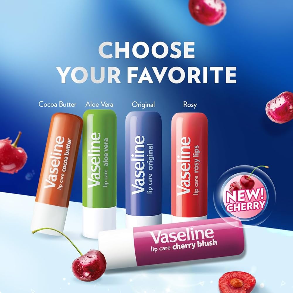 Vaseline Lip Therapy lip balms in various flavors and tints