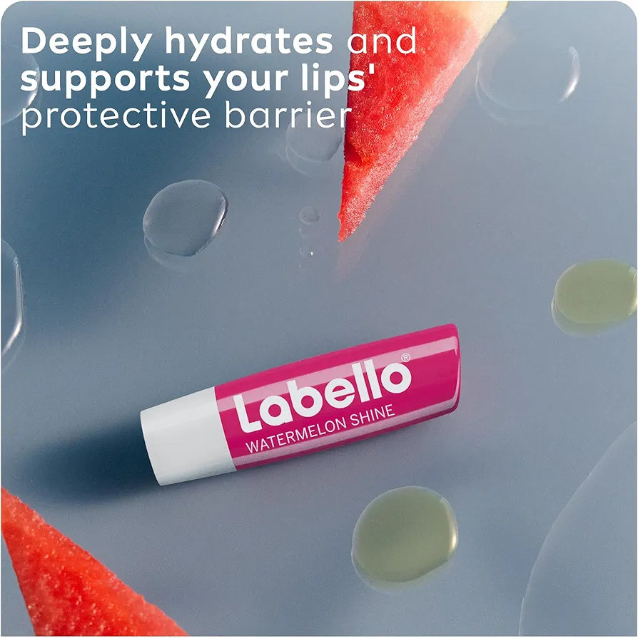 Labello Lip Balm, Lip Care and Moisture, Watermelon Shine, 4.8 g.