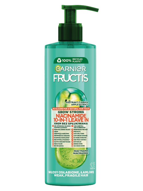 Garnier Fructis Grow Strong 10-in-1 Leave-In Cream، كريم لتصفيف وتقوية الشعر الضعيف والقابل للتكسر