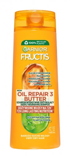 Fortifying Shampoo for Very Dry and Damaged Hair - 400 ml
-Garnier - Fructis - Oil Repair 3 Butter