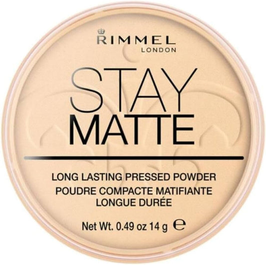 Rimmel London Stay Matte Pressed Powder, Lightweight, High Coverage, Shine Control, 0.44 oz
