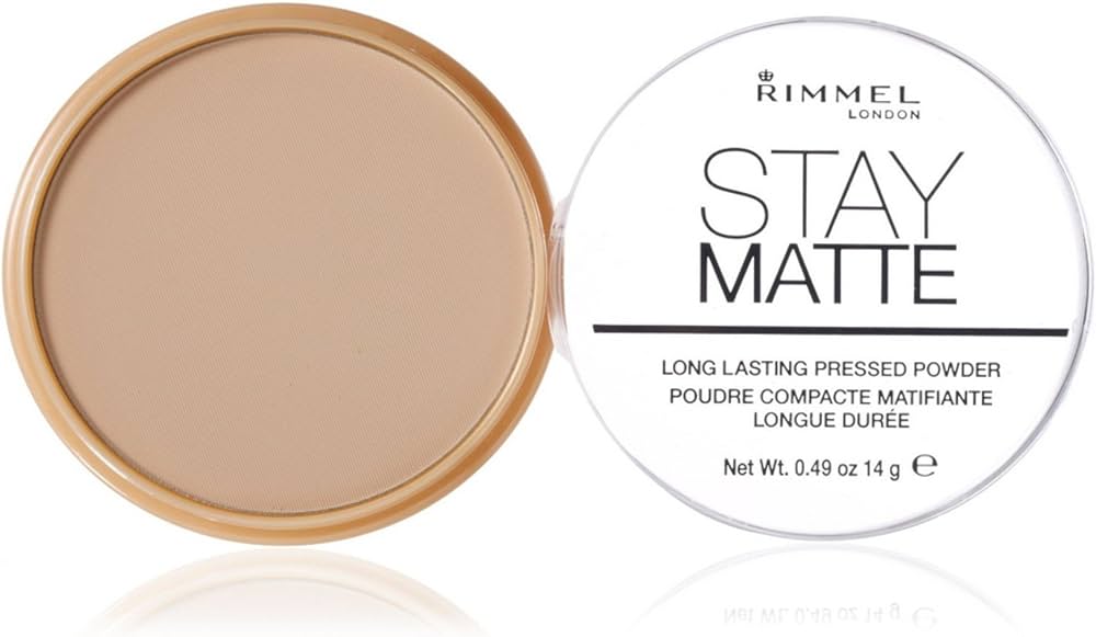Rimmel London Stay Matte Pressed Powder, Lightweight, High Coverage, Shine Control, 0.44 oz