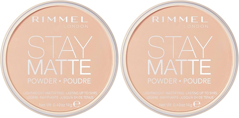 Rimmel London Stay Matte Pressed Powder, Lightweight, High Coverage, Shine Control, 0.44 oz