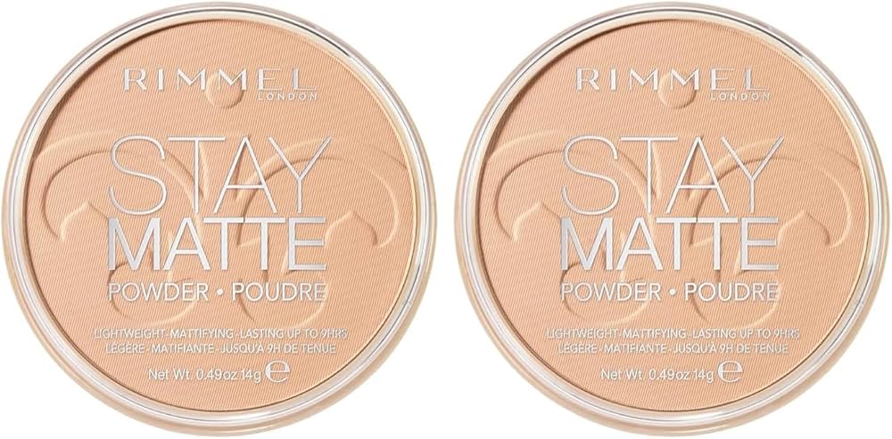 Rimmel London Stay Matte Pressed Powder, Lightweight, High Coverage, Shine Control, 0.44 oz