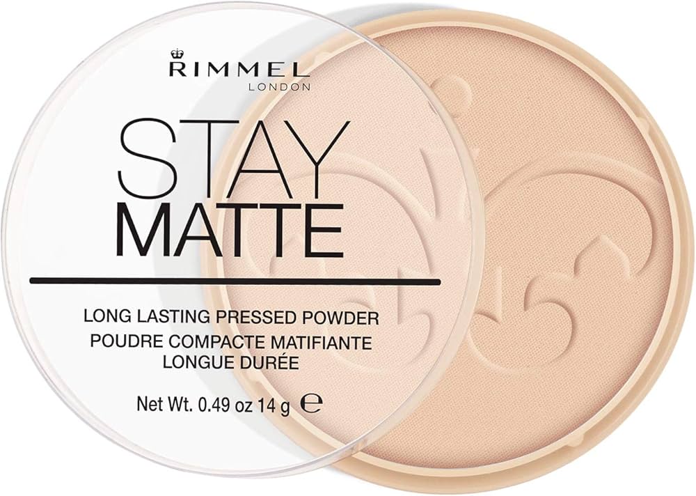 Rimmel London Stay Matte Pressed Powder, Lightweight, High Coverage, Shine Control, 0.44 oz