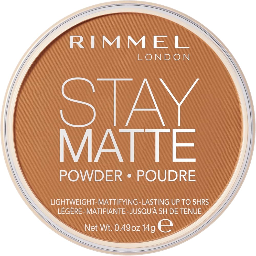 Rimmel London Stay Matte Pressed Powder, Lightweight, High Coverage, Shine Control, 0.44 oz