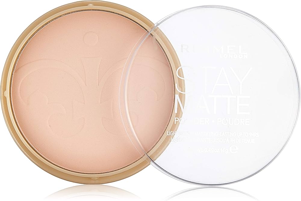 Rimmel London Stay Matte Pressed Powder, Lightweight, High Coverage, Shine Control, 0.44 oz