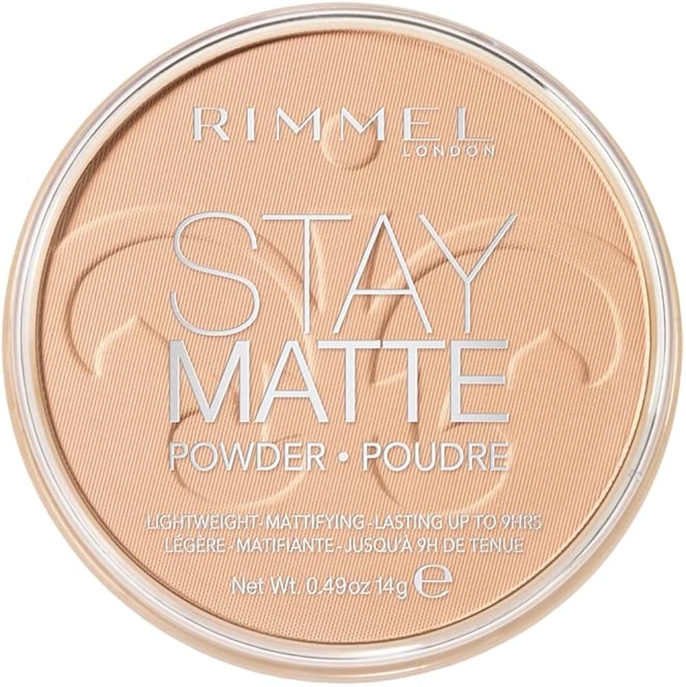Rimmel London Stay Matte Pressed Powder, Lightweight, High Coverage, Shine Control, 0.44 oz