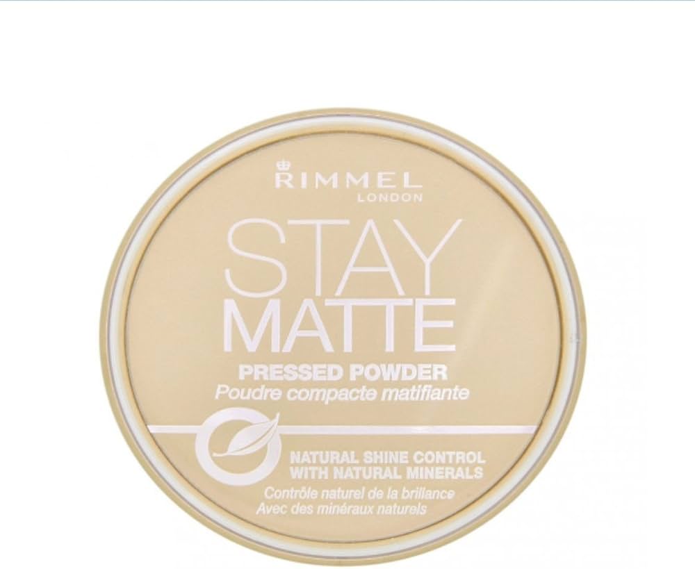 Rimmel London Stay Matte Pressed Powder, Lightweight, High Coverage, Shine Control, 0.44 oz