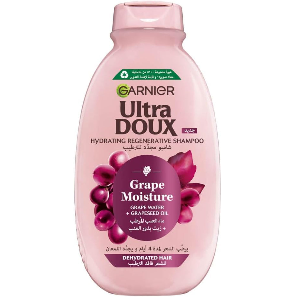 Garnier Ultra Doux Hydrating Grape Water and Grape Seed Oil Shampoo - 400ml