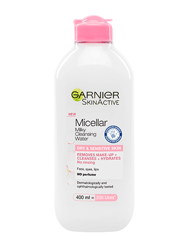 ماء ميسيلار غارنييه سكين أكتيف مع الحليب المرطب (Garnier SkinActive Micellar Water + Hydrating Milk).