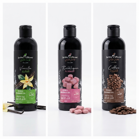 تشكيلة زيوت التدليك القابلة للتذوق الفاخرة من جاردن أوليان (Jardin d'Oléane Edible Massage Oil Collection)