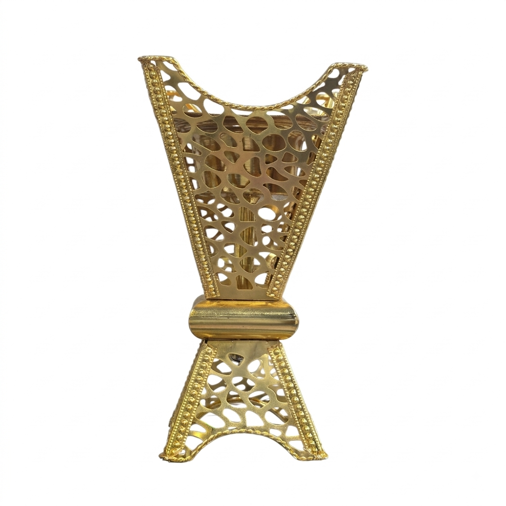 مبخرة ذهبية مخرمة بتصميم أنيق (Golden Cutwork Incense Burner / مبخرة)