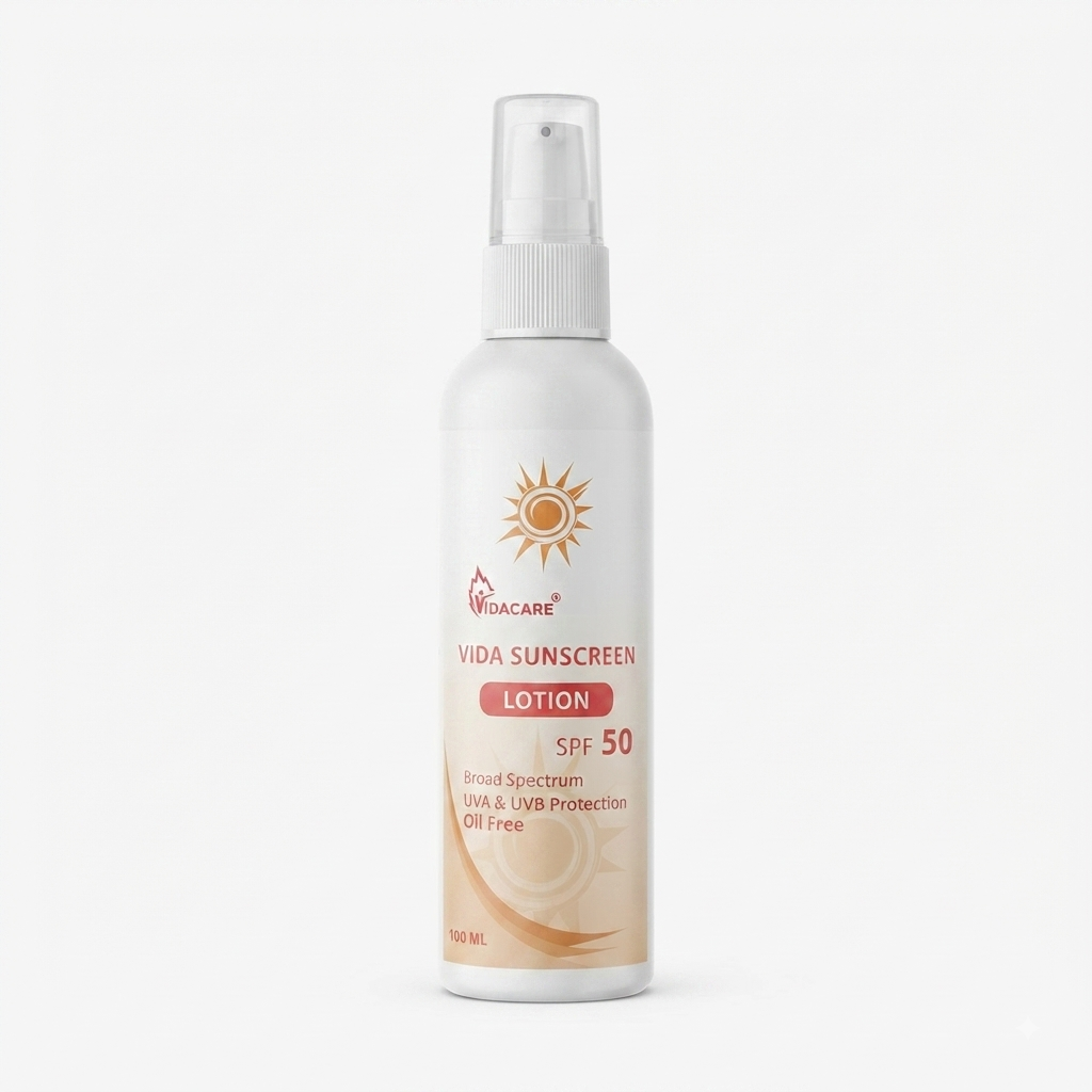 لوشن واقي الشمس بعامل حماية SPF 50 من فيداكير (VidaCare Vida Sunscreen Lotion SPF 50)