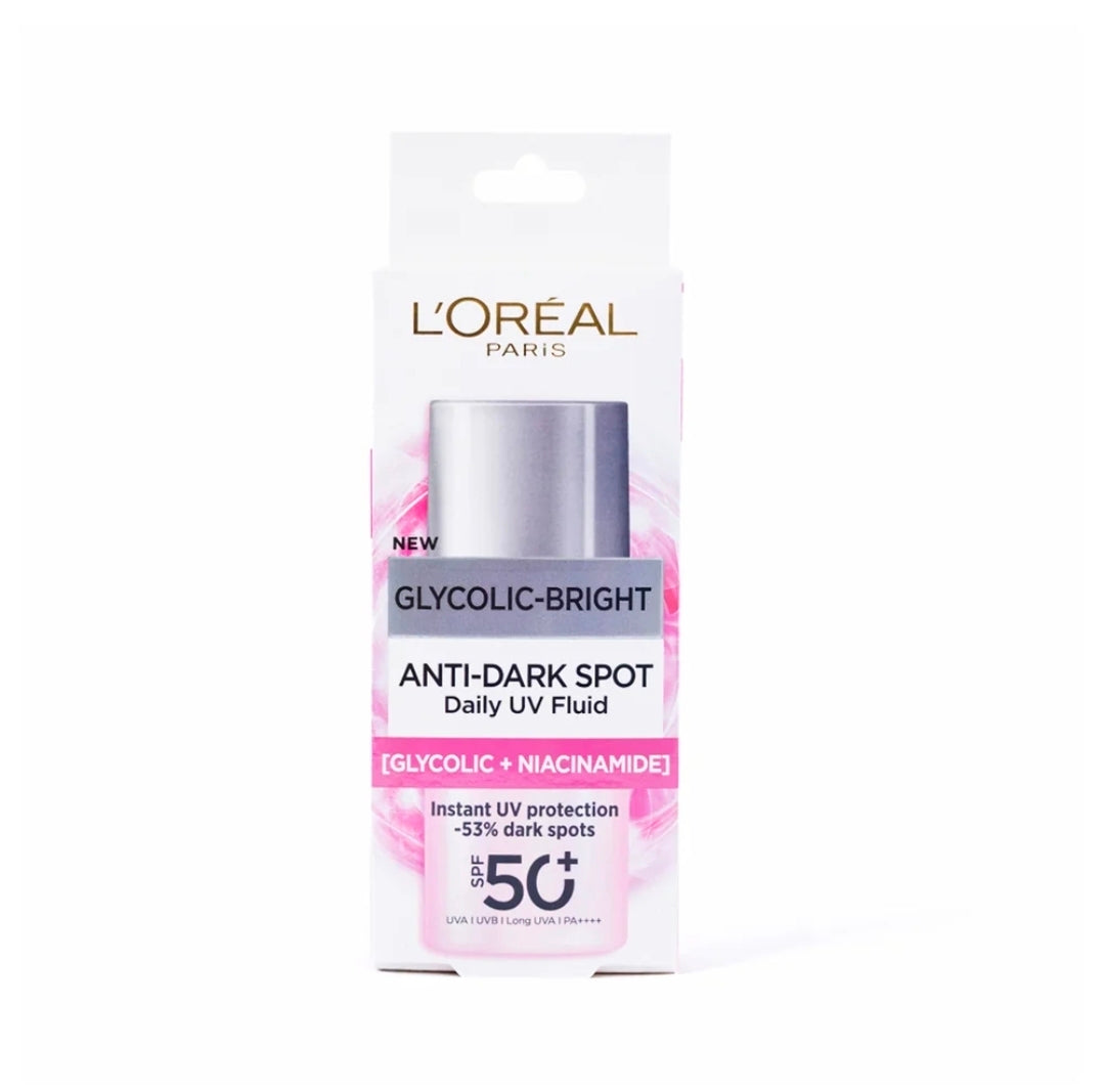 واقي شمس سائل الحماية اليومي جلايكوليك-برايت من لوريال باريس (L'Oreal Paris Glycolic-Bright Daily UV Fluid SPF 50+)