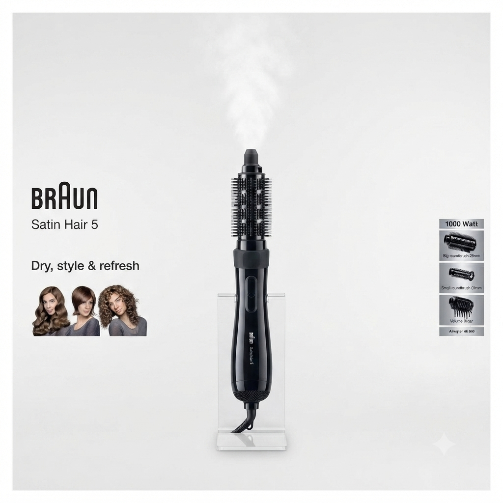 🌬️ جهاز تصفيف وتجفيف الشعر بالبخار براون ساتين هير 5 (Braun Satin Hair 5)