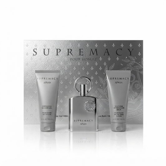 طقم هدايا رجالي سوبريماسي سيلفر (Supremacy Silver) من علامة أفنان (Afnan