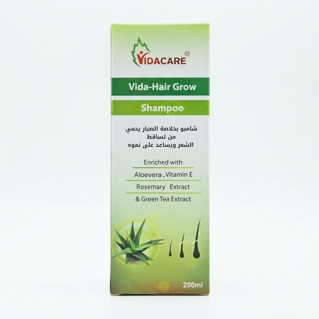 شامبو فيدا-هير جرو بخلاصة الصبار لنمو الشعر من فيداكير (VidaCare Vida-Hair Grow Shampoo)
