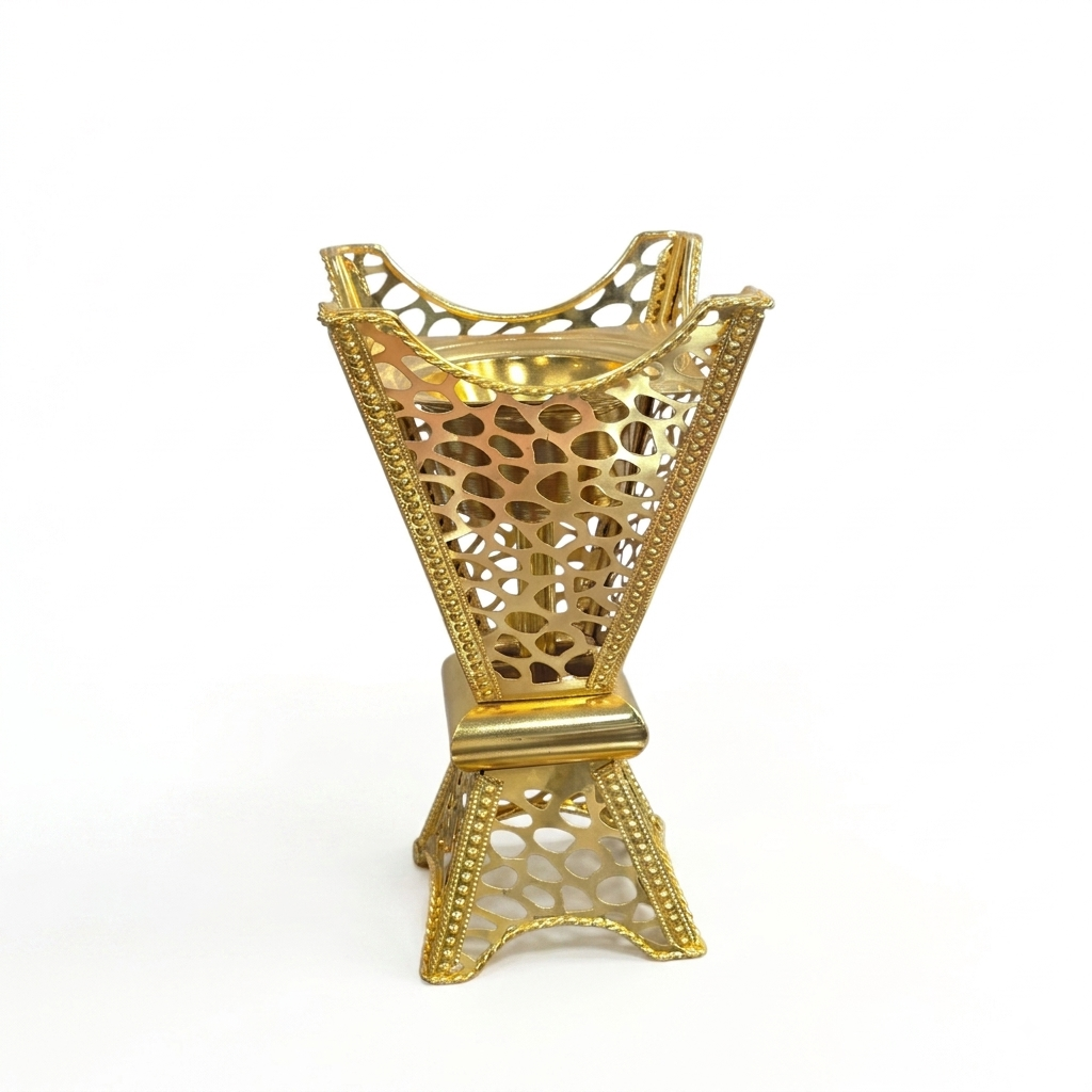 مبخرة ذهبية مخرمة بتصميم أنيق (Golden Cutwork Incense Burner / مبخرة)