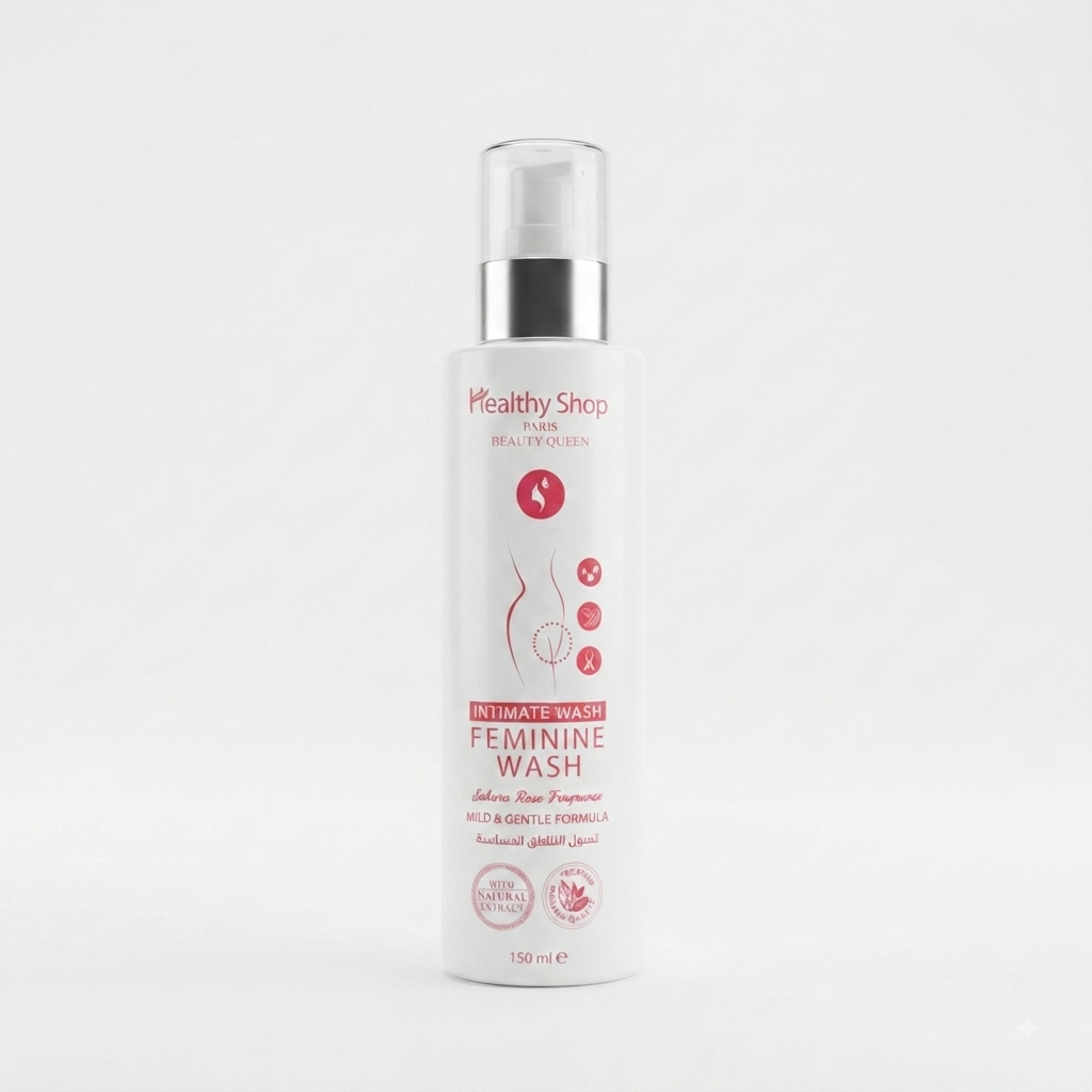 غسول المناطق الحساسة بعطر زهرة الساكورا والورد من هيلثي شوب (Healthy Shop Paris Feminine Wash - Sakura Rose Fragrance