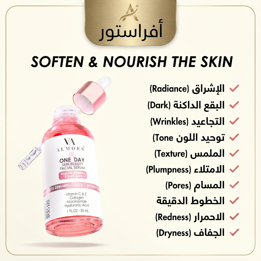 سيروم الوجه ون دي للعناية بالبشرة ألمويس (Almoes One Day Skin Beauty Facial Serum)