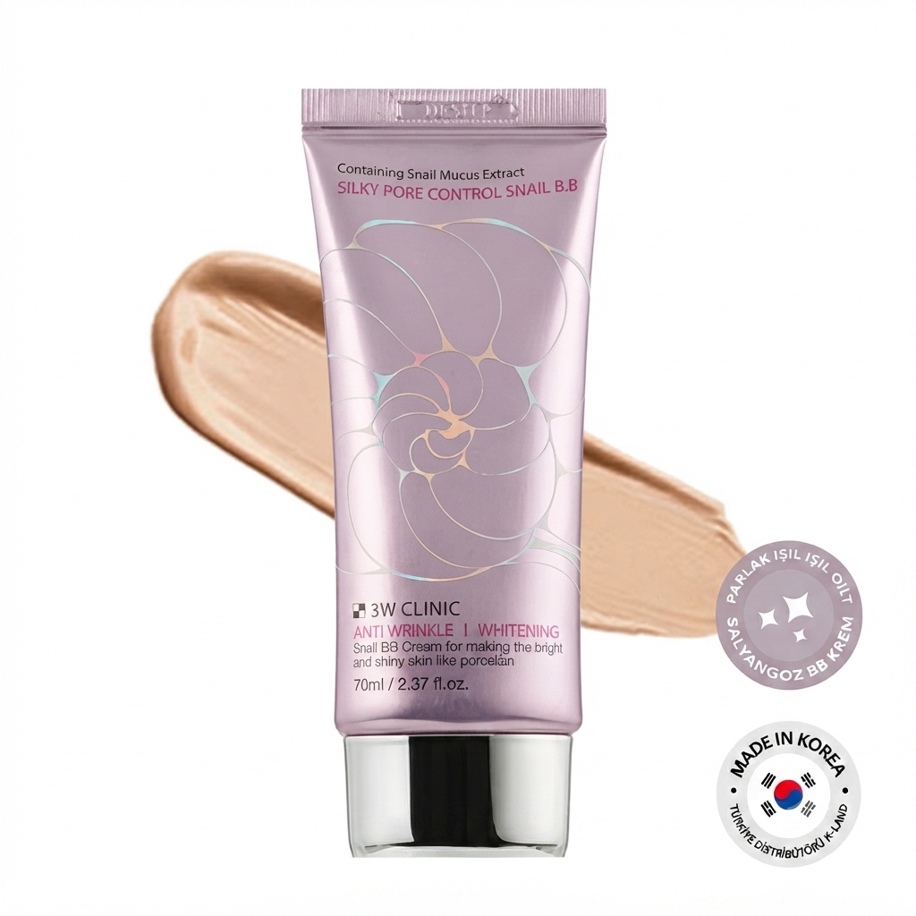 بي بي كريم الحلزون للتحكم في المسام والحرير ثري دابليو كينيك (3W Clinic Silky Pore Control Snail B.B Cream)