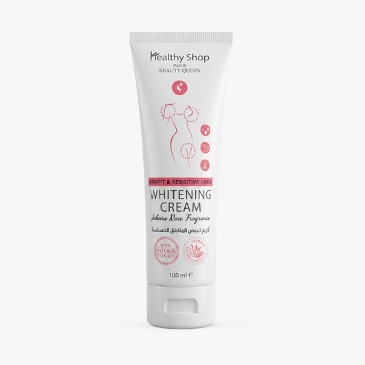 كريم تبييض المناطق الحساسة وتحت الإبطين بخلاصة زهرة الساكورا والورد من هيلثي شوب (Healthy Shop Paris Whitening Cream - Sakura Rose Fragrance)