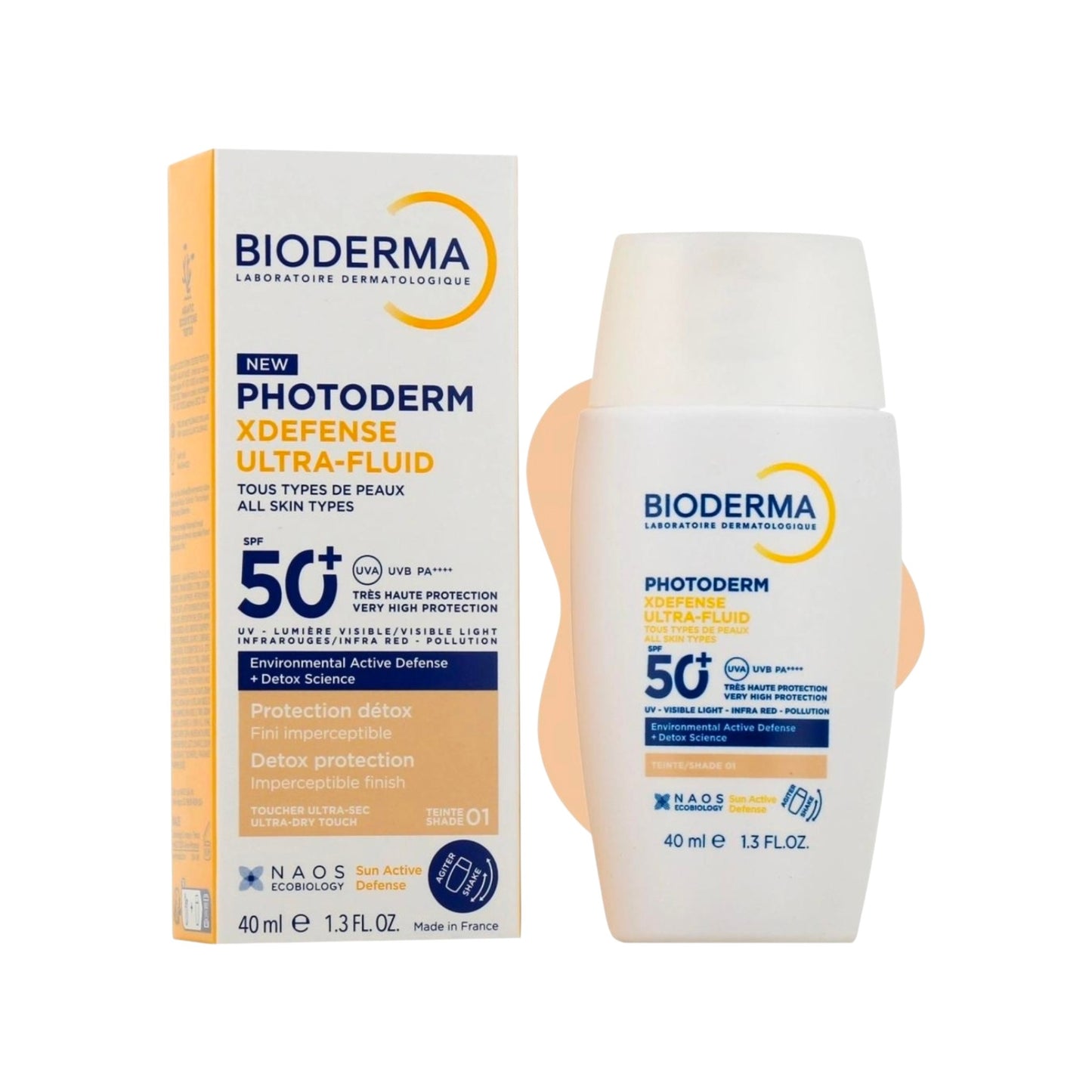 واقي الشمس فوتوديرم إكس ديفنس الترا فلويد SPF 50+ (درجة 01) بيوديرما (Bioderma Photoderm XDefense Ultra-Fluid SPF 50+ Shade 01)